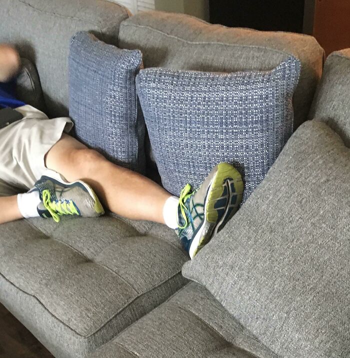 Got A New Couch Delivered Today. Father-In-Law Decided To Test It Out