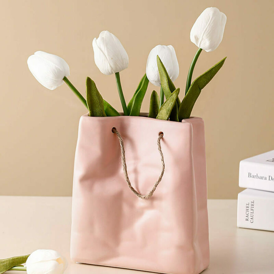 Paper Bag Ceramic Vase