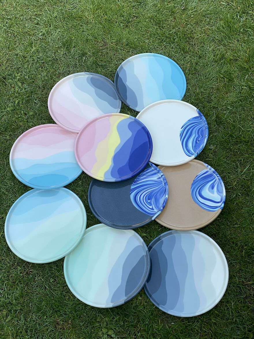 Cone 8 Colored Porcelain Dinner Plates Fresh Out Of Kiln