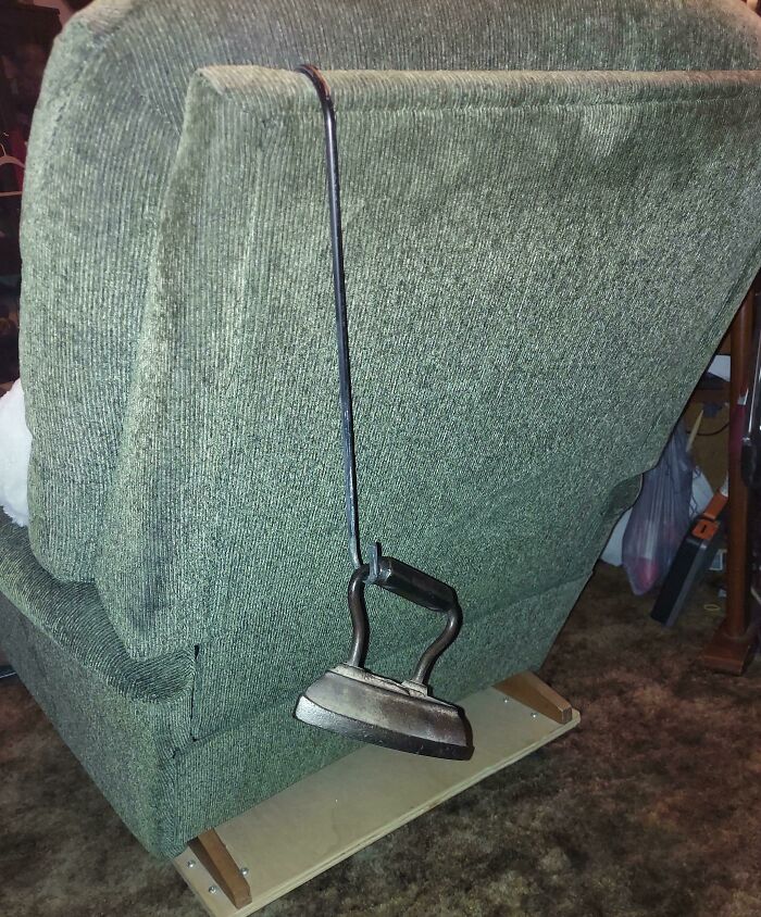 Added A Counterweight To Keep An Old La-Z-Boy From Un-Reclining