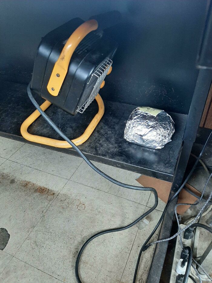 No Microwave In The Office, But Portable Heater To The Rescue