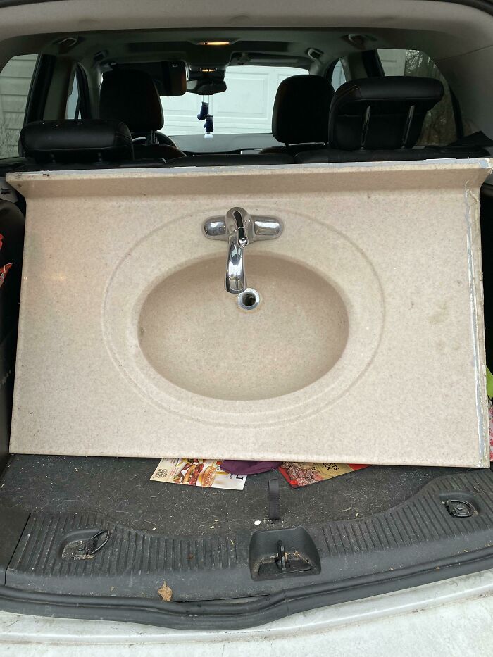 BF Broke Our One Piece Bathroom Sink A Few Weeks Ago. Came Across This On The Side Of The Road Last Weekend! Perfect Timing