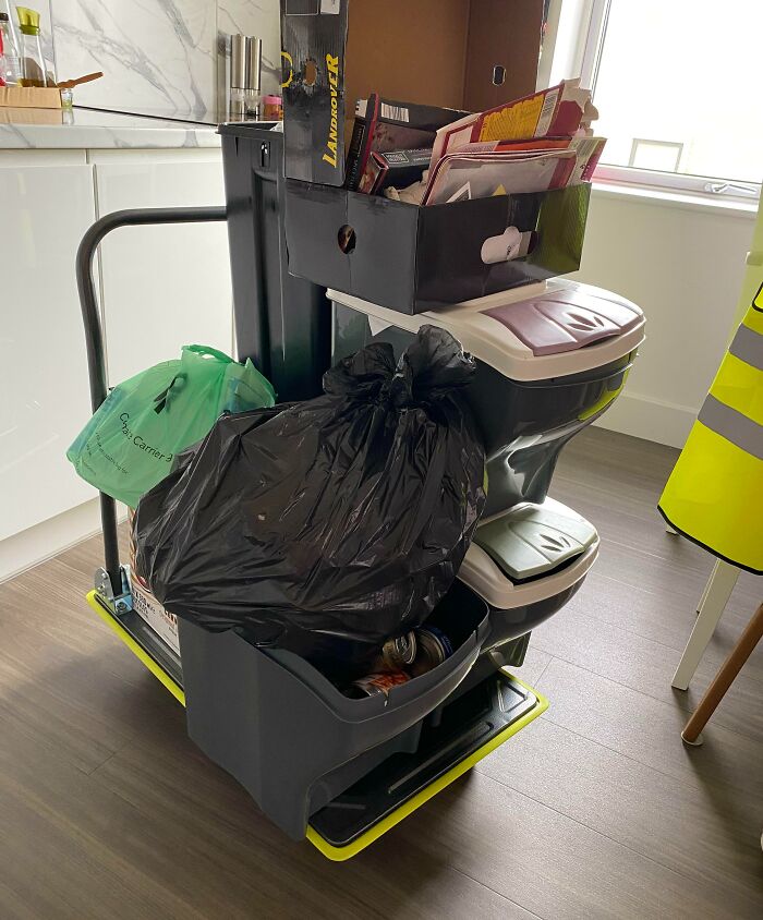 Slightly Petty, But My Wife Said I Couldn’t Take The Trash Out In One Go. I Went To A DIY Shop For A Trolley Just To Prove Her Wrong