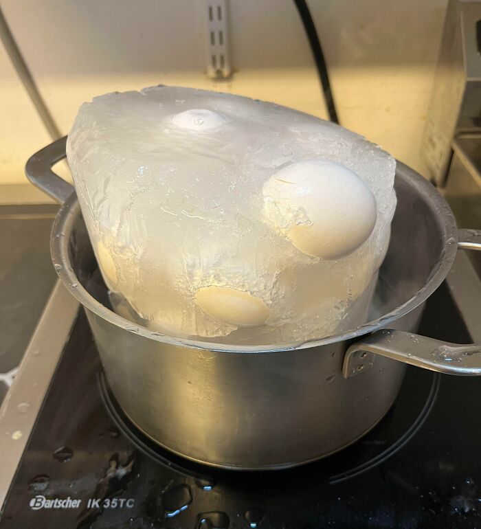My Step-Dad Keeps Forgetting To Take The Boiled Eggs Out Of The Freezer When They Cool Down
