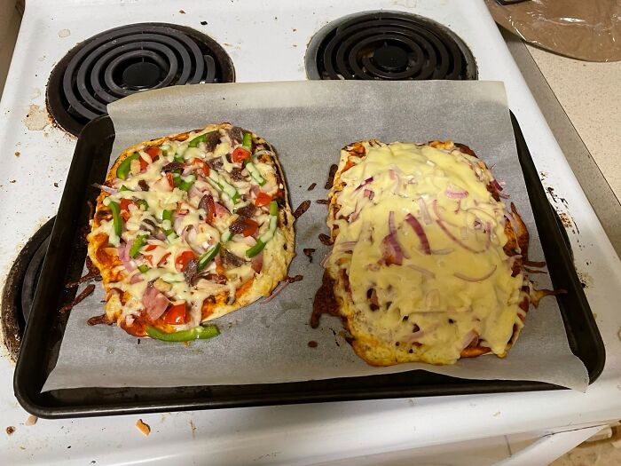 My Pizza On The Left, My Husband’s... Single Cell Organism On The Right