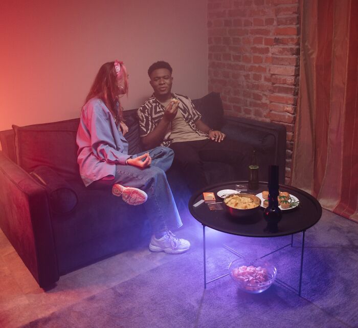 Couple Talking While Being At The Party 