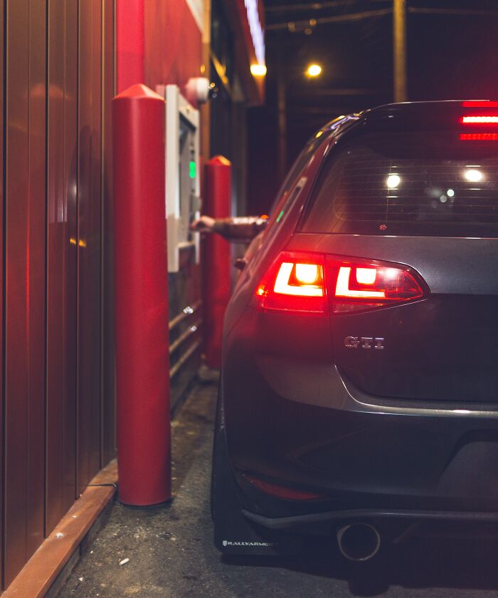 Person On A Drive Thru ATM 