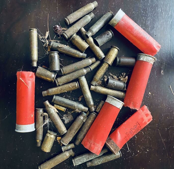 This Assortment Of Spent Ammunition I Found Digging Up The Flower Beds At My New House. Or: Tell Me You Live In America Without Saying You Live In America