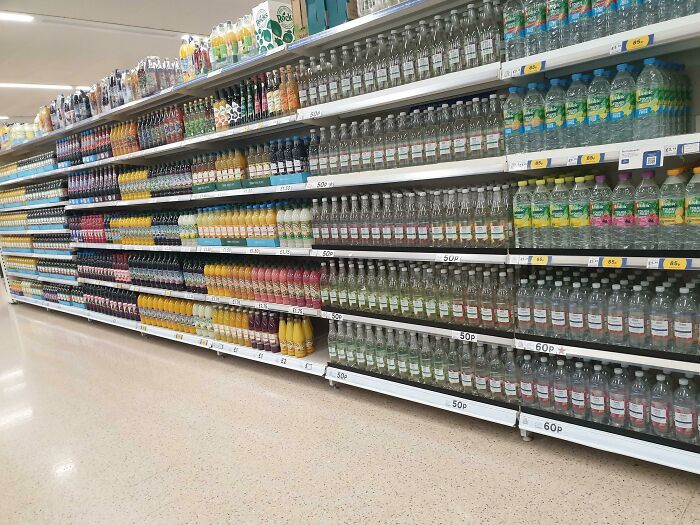 The Freshly Stocked Drinks Aisle