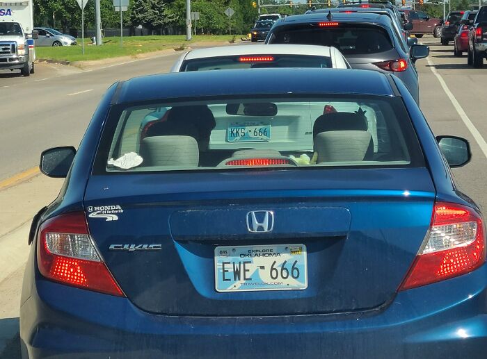 Two 666 License Plates In A Row