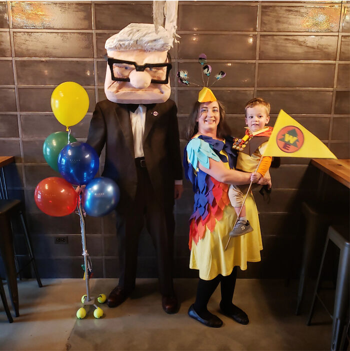 My Wife, Son And I Made Homemade "Up" Costumes This Year