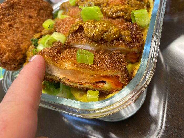 Foraged Some Cotw So I Made Japanese Chickotw Katsu. Scratch Made Curry And Double Battered Mushies