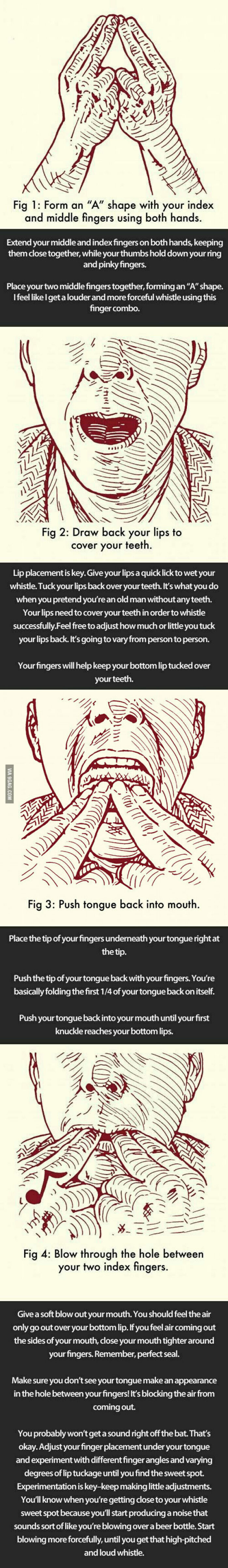 How To Loudly Whistle With Four Fingers In Your Mouth