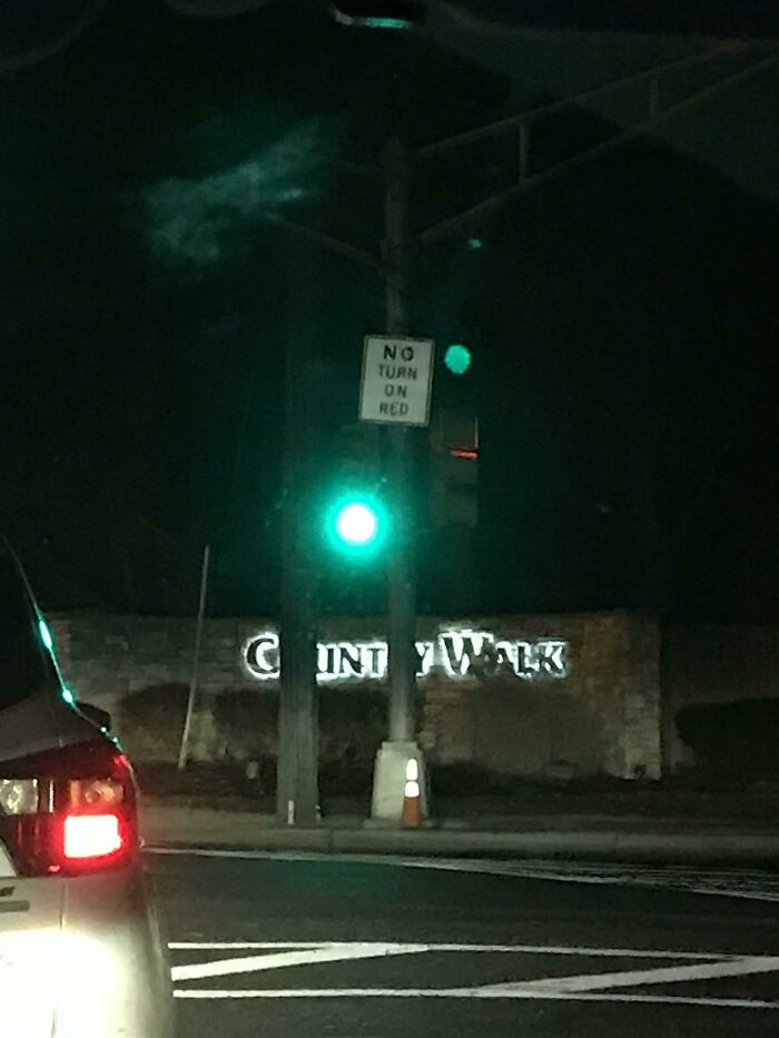 The Placement Of This Stoplight In Front Of This Development Entrance Is Quite Unfortunate