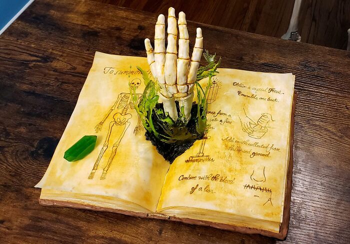 I Am So Proud Of How My Husband's Birthday Cake Turned Out! Everything Is Edible, Including The Pretzel Support In The Modeling Chocolate Hand. Happy Halloween