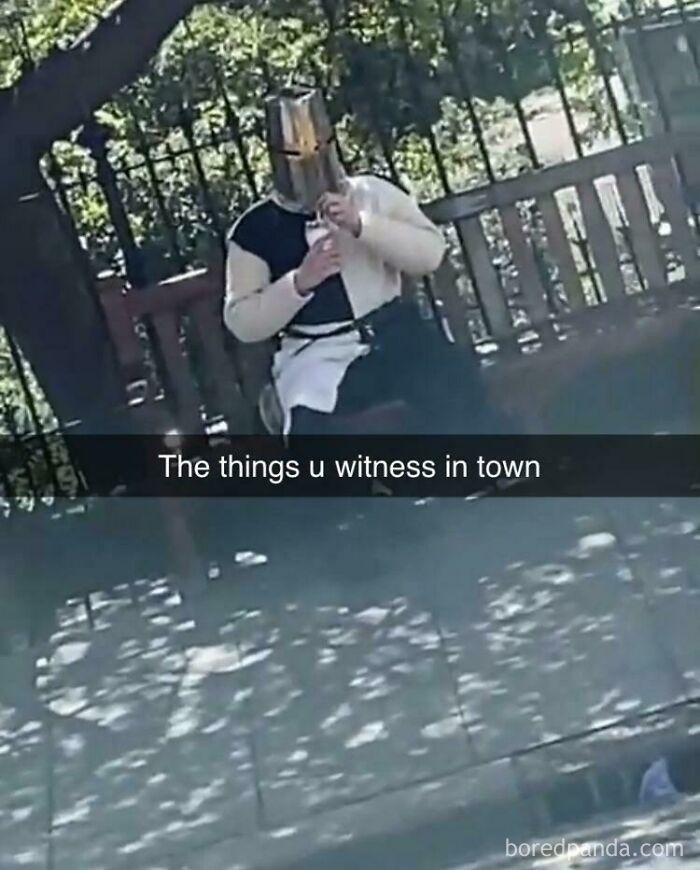 Smoking A Malboro Red While Wearing A Knights Helmet? Nae Bor Mate