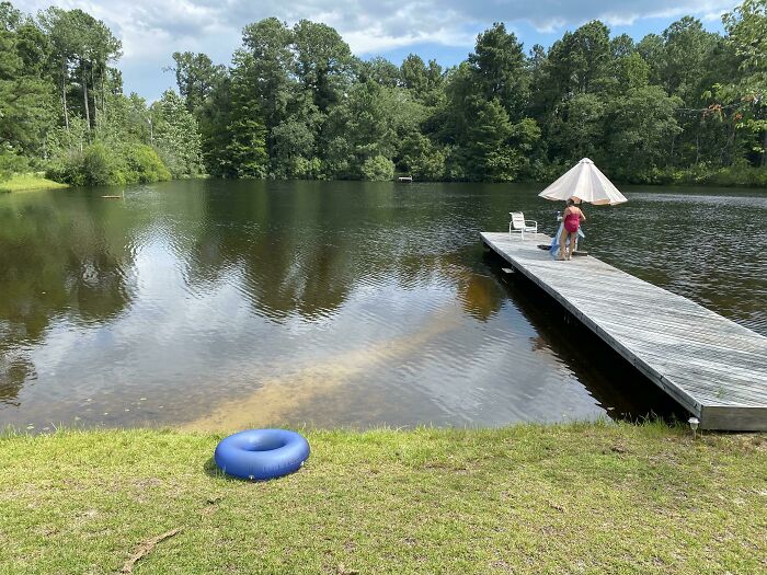 My Moms Path For Entering And Leaving The Lake