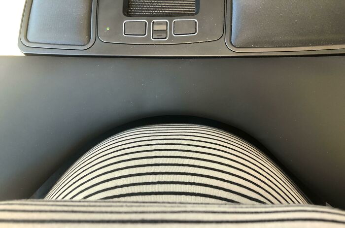 Got A New Armrest At Work, Which Happen To Fit Perfectly Around My Pregnant Belly