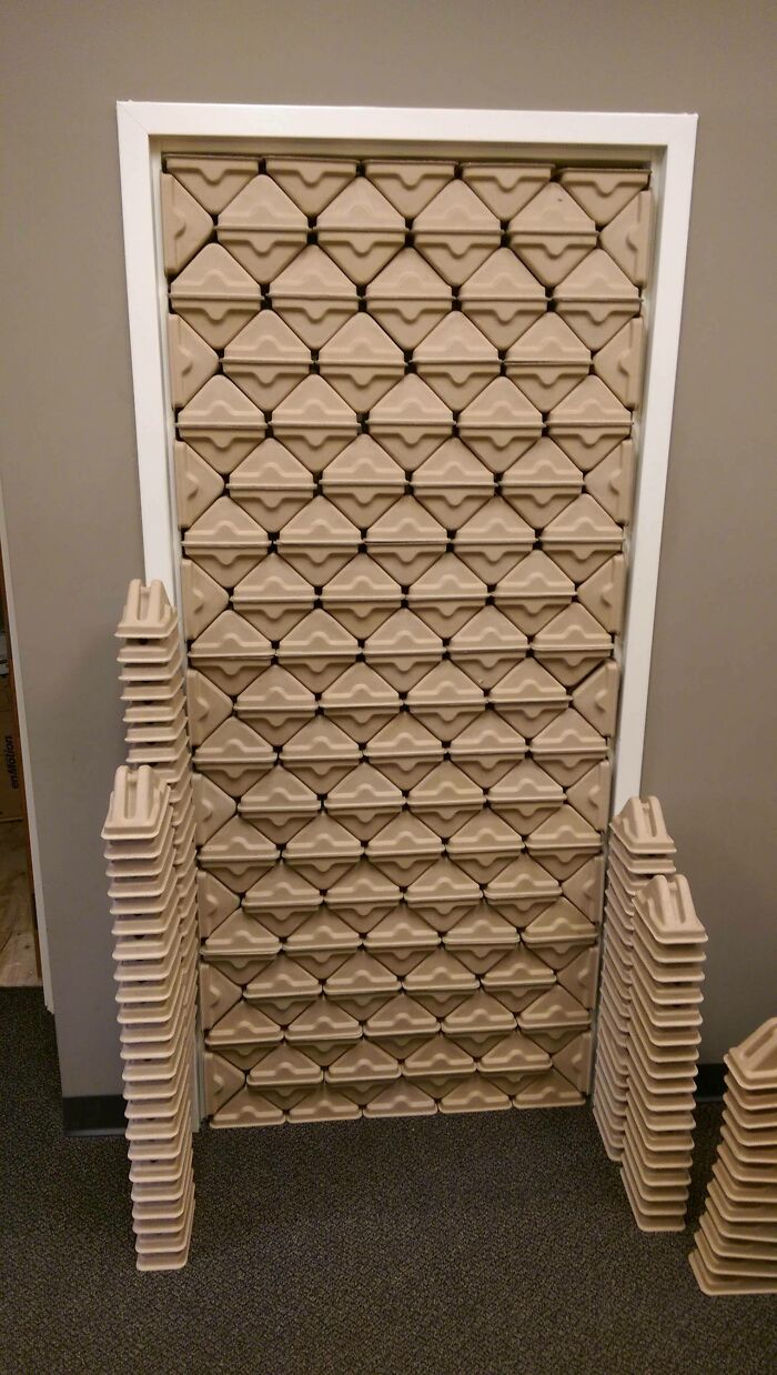 Packing Material In A Doorway