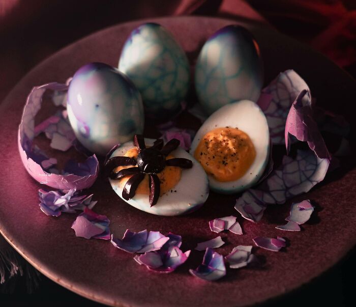 Spooky Deviled Eggs. Happy Halloween