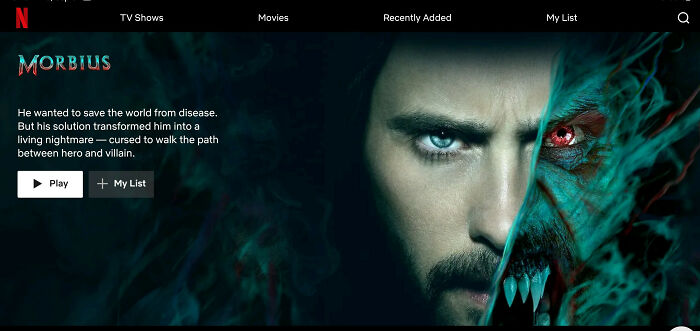 The Netflix Team Put A Description Of Jared Leto Instead Of Morbius