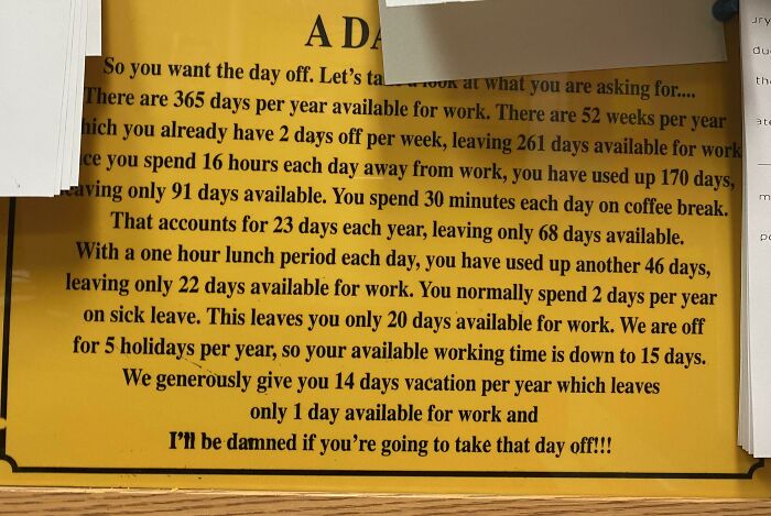 This Was A Sign I Seen At A Customers Site, Thought Antiwork Would Have A Laugh At It