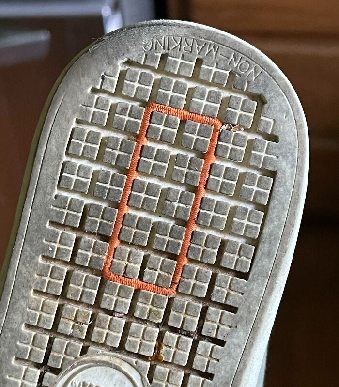 This Hair Tie Stuck In My Shoe Tread