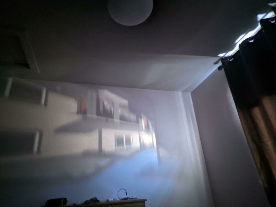 Woke Up This Morning, Saw That My Curtains Had Coincidentally Formed A Camera Obscura
