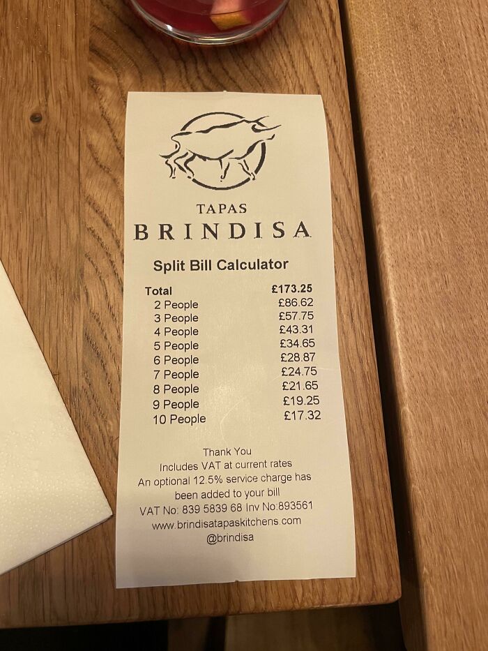 This Restaurant Bill Is Automatically Split