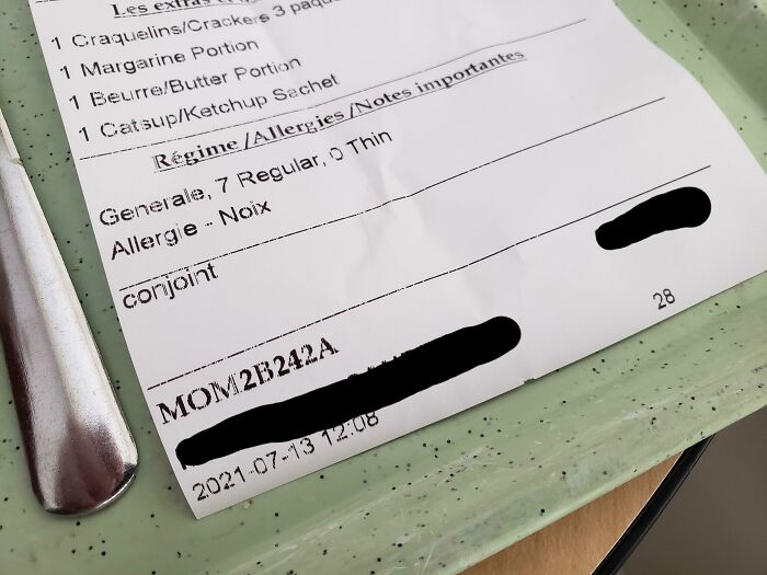 Wife And I Are In The Birthing Unit At The Hospital, In Ward "2B". The Meal Receipts Identify The Ward As "Mom2B"