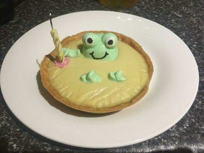 Frog Custard Tart My Husband Made Me On My Birthday