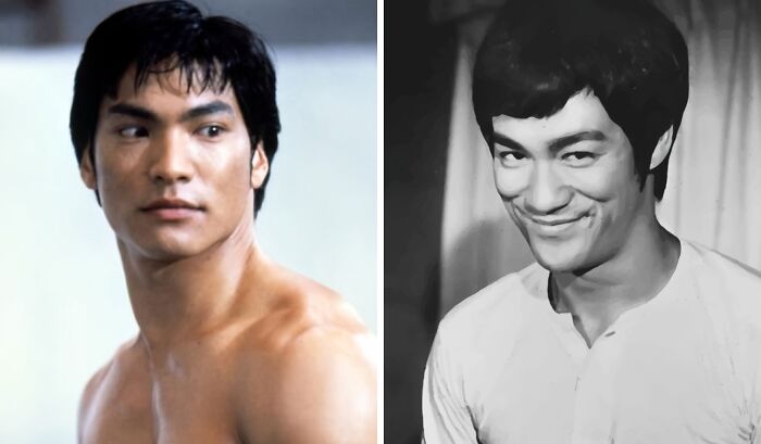 Jason Scott Lee and Bruce Lee looking similar
