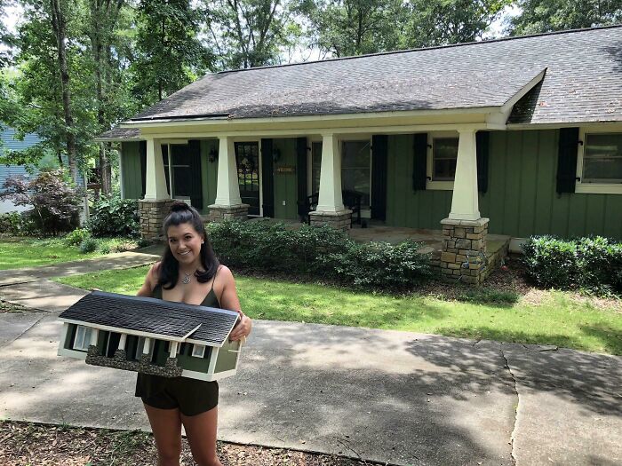 My Girlfriend Wanted A Birdhouse, So I Made Her One To Match Her House