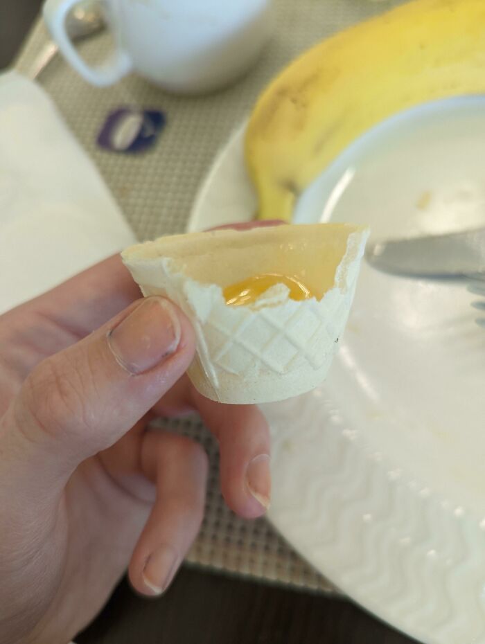 The Hotel I'm At Uses Edible Pots For You To Fill With Honey/Jam/Spreads Instead Of Thousands Of Individual Sachets