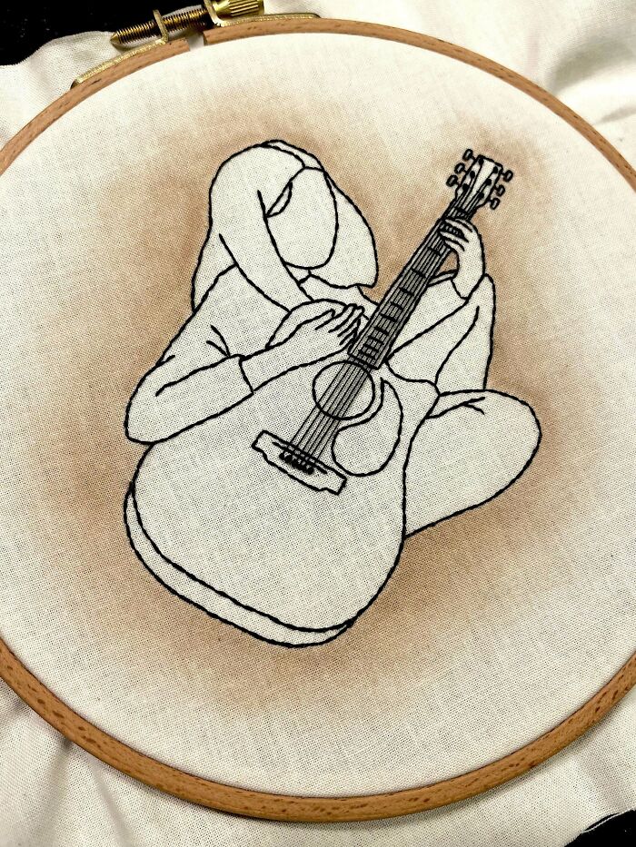 This Was My Friend Tiffany. Tiff Died In A Car Accident 17 Years Ago, When We Were Both 15 Years Old. She Was An Awesome Tennis Player, Loved Ice Cream With Rainbow Sprinkles And Playing The Guitar, And Had A Terrible Singing Voice. I Miss Her, So I Stitched Her