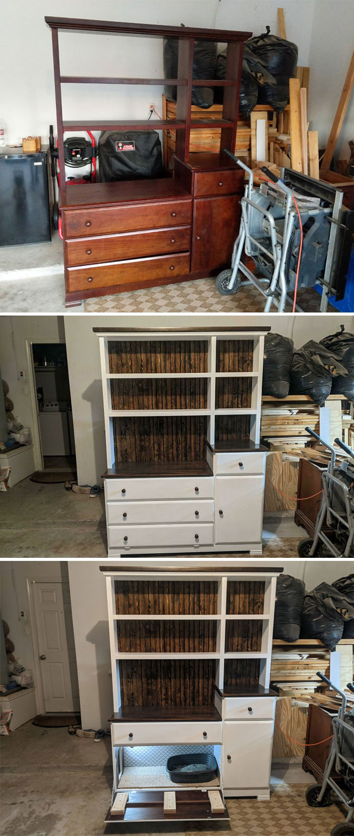 Curb Find Turned Into Fancy Cat Outhouse