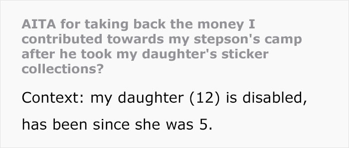 Mom Defends Her Daughter By Withdrawing Her Funds For Stepson&rsquo;s Camp After He Ruined Her Sticker Collection