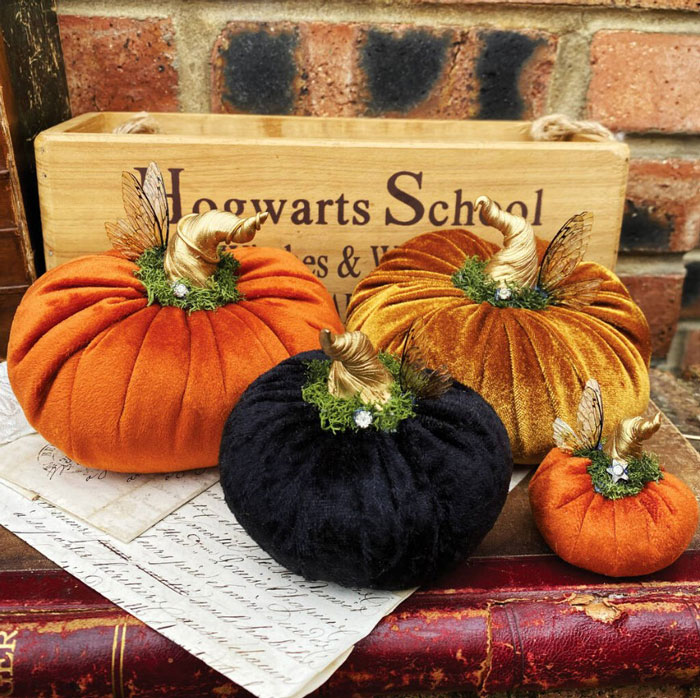 Velvet Halloween Pumpkins