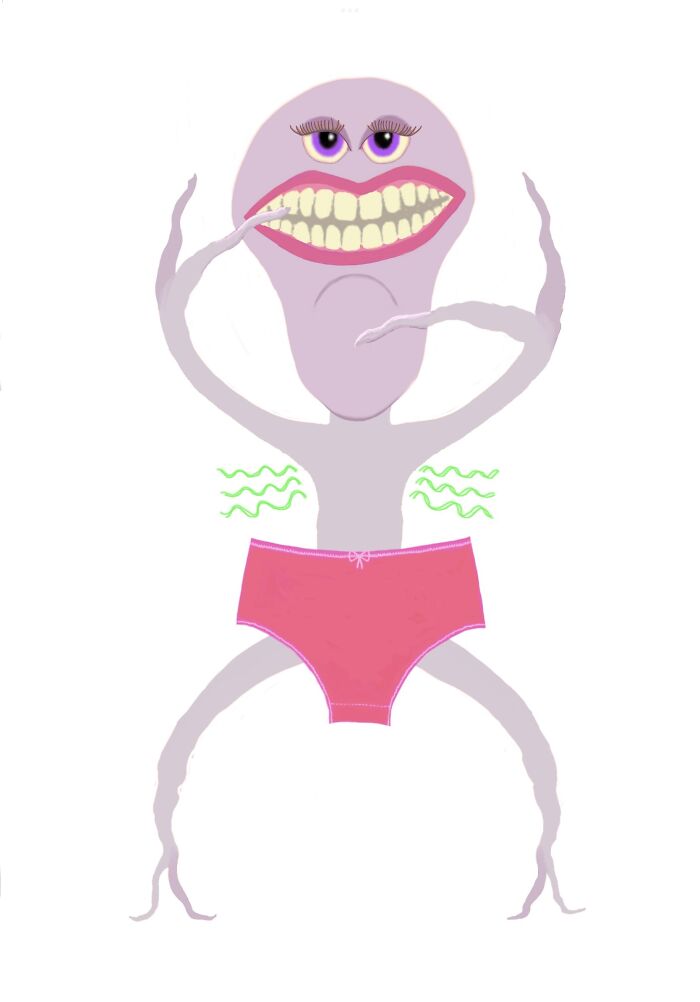 I Drew This To Help Remind My Autistic Daughter To Clean Her Teeth, Put On Deodorant And Change Her Knickers Every Day. And To Give Her Nightmares Obviously