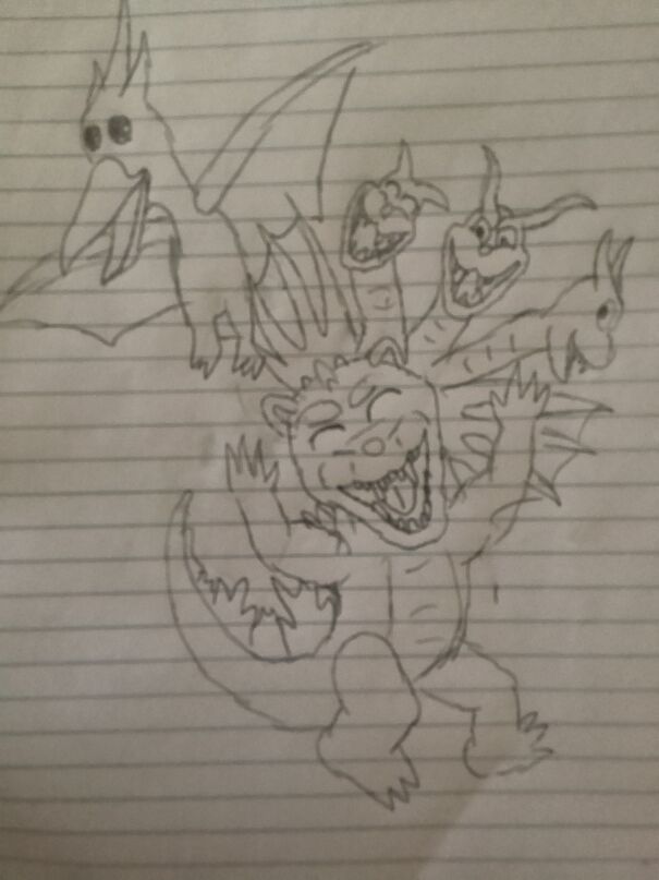 I Tried To Go With Godzilla Inspired Ones But They Ended Up Not Looking Too Much Like The Pokemon Art Style