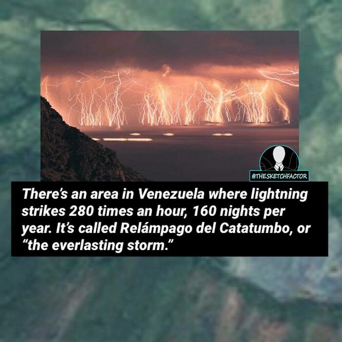 Lightning strikes in Venezuela's Relámpago del Catatumbo, a disturbing natural phenomenon known as the everlasting storm.