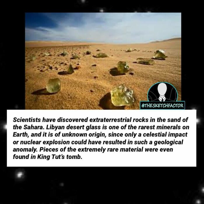 Extraterrestrial rocks in Sahara sand feature rare Libyan desert glass with a mysterious origin and morbid facts.