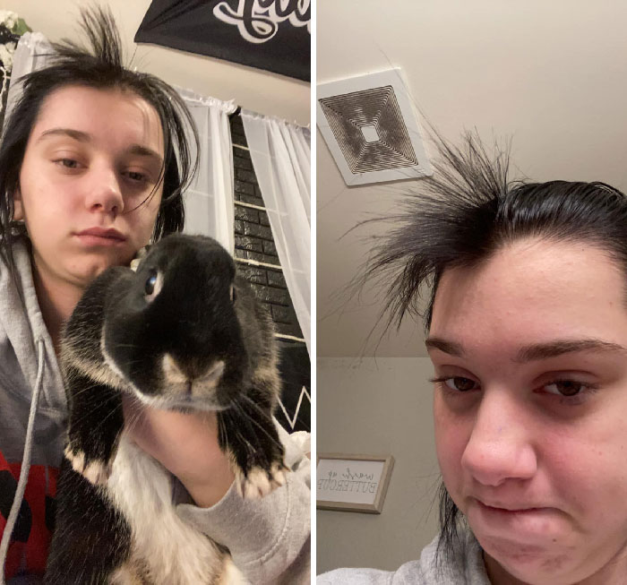 *Sees Mom Sleeping* *Get Hungry* *Eats Hair* Because [Screw You] Mom