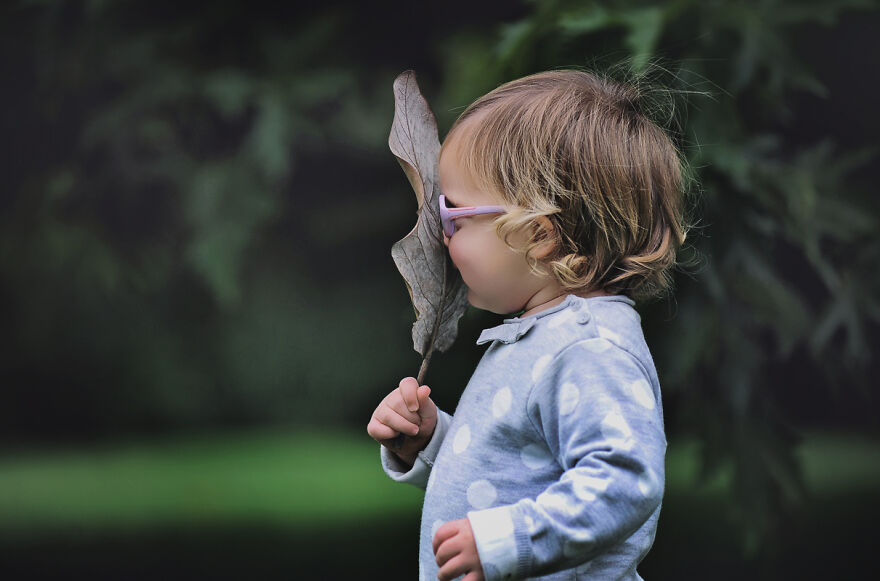 Photograph of small girl in a park