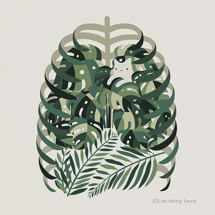 I Created These Illustrations Inspired By The Wisdom Of Cats Who Always Know Best On How And Where To Chill Out