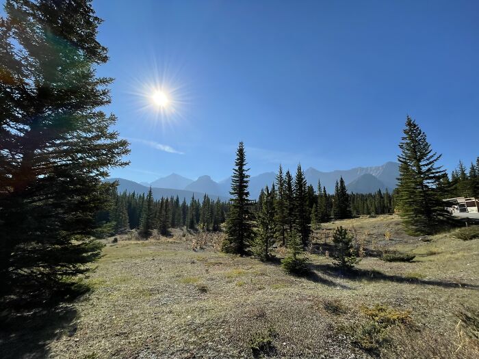 The Great Divide, Alberta/Bc Border, Canada In Kananaskis. The Rockies