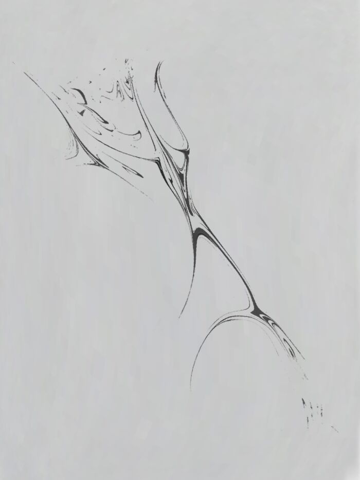 Abstract black and white design reminiscent of traditional marbling, with flowing shapes resembling modern tattoo styles. Abstract black and white design reminiscent of traditional marbling, with flowing shapes resembling modern tattoo styles.