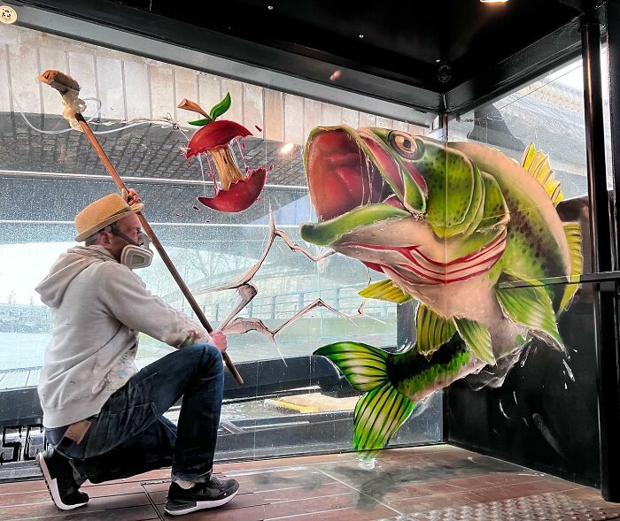 French Street Artist Paints 3D Graffiti And It’s Not For The Faint Of Heart (26 New Pics)