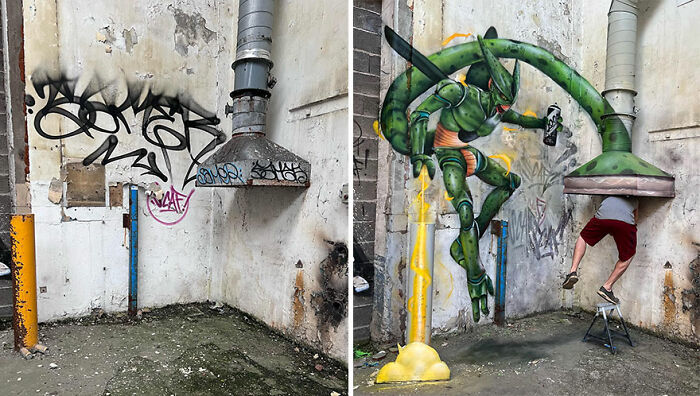 French Street Artist Paints 3D Graffiti And It’s Not For The Faint Of Heart (26 New Pics)
