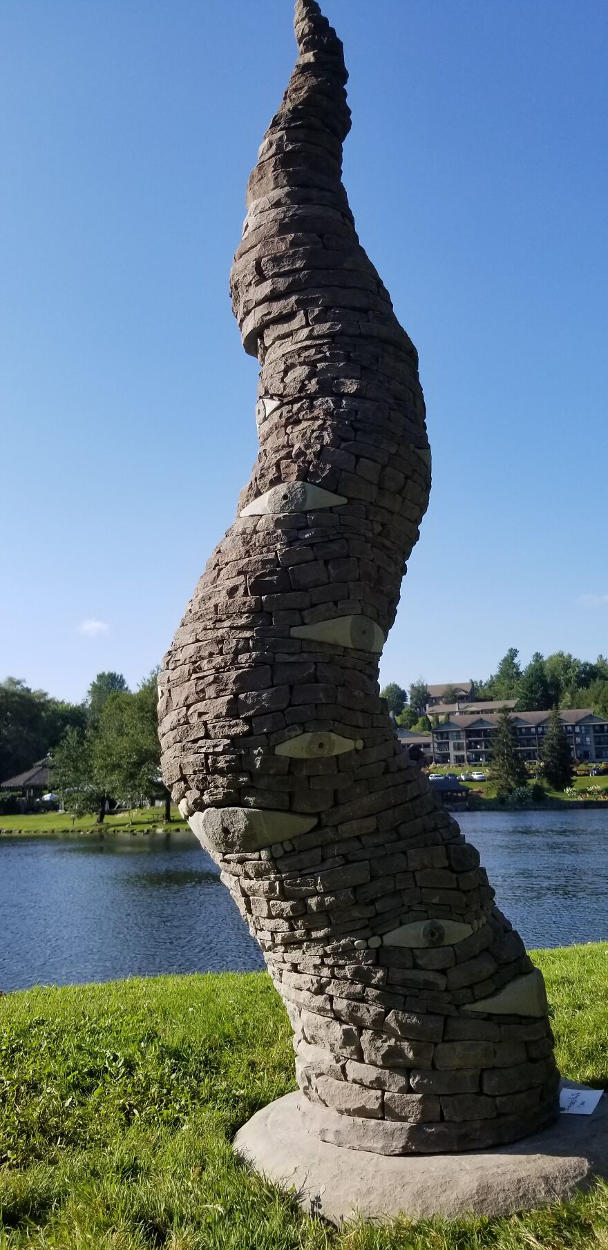 Squiggly Noodle! At 7.3" Tall, She Was Built From Reclaimed Pieces Of Stone Leftover After Building A Patio